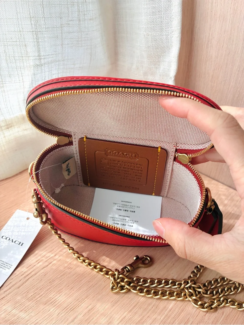 NWT🧧Coach Trail Bag 15 Red Poppy Mini Crossbody Top Handle CCY84 Chain Limited